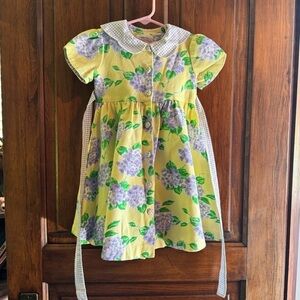 Plum Pudding LTD Floral and Checkered Dress Size 4t Vintage Kids